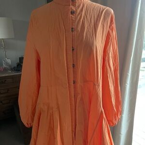 NWOT Beulah Yellow Puff Sleeve Cut Out Mini Dress Large